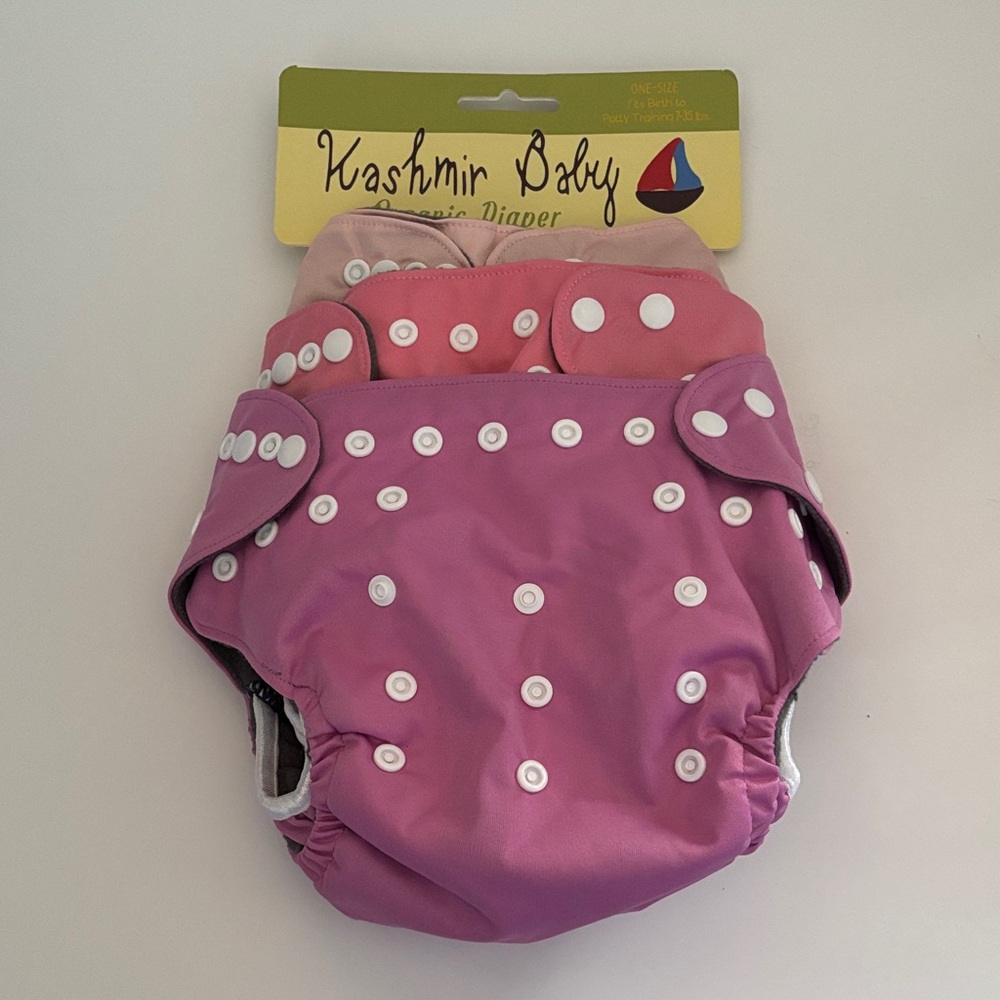 Kashmir Baby Reusable Organic Diapers Pink NWT